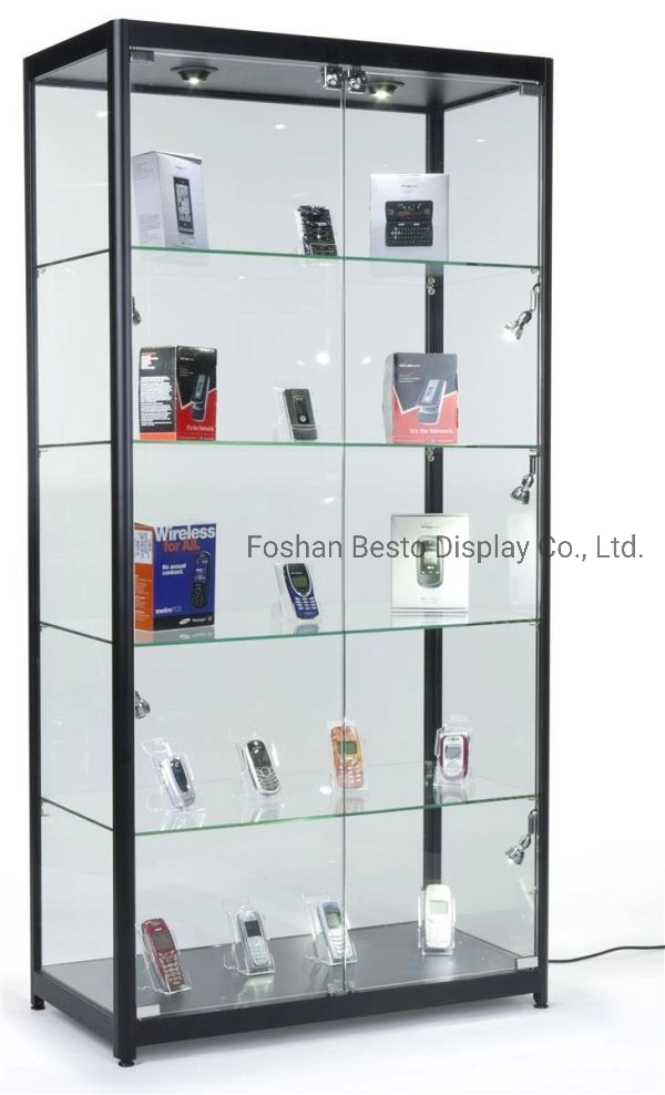 78 Inch Height Glass Display Cabinets with LED Lights and Glass Shelves for Vape Store, Smoke Shop, Jewelry Store, Tabacco, Cigeratte Store, Retail Display.