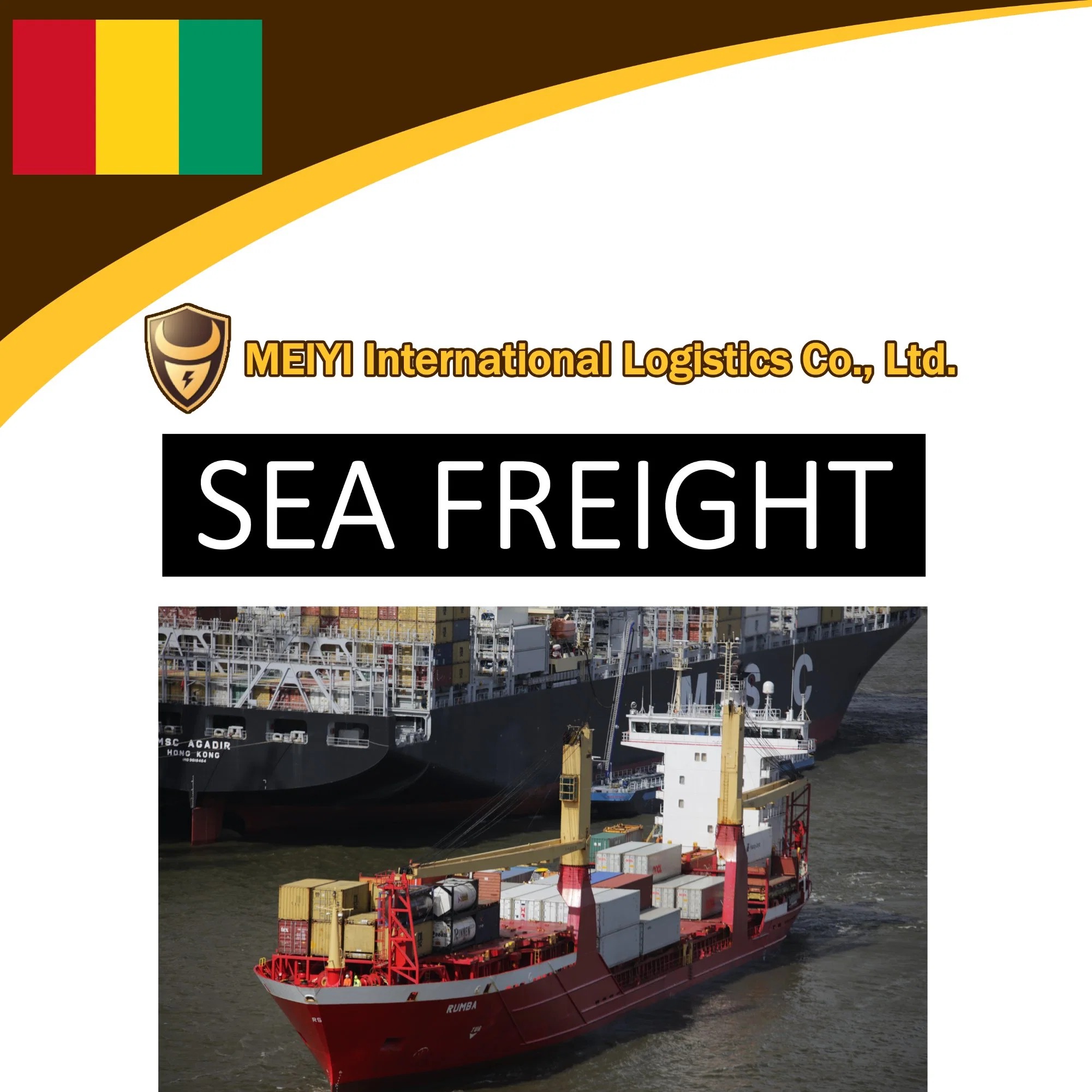 Service d'expédition de la Chine à la Guinée conakry par fret maritime Expédition porte-porte DDP DDU DHL expéditeur international