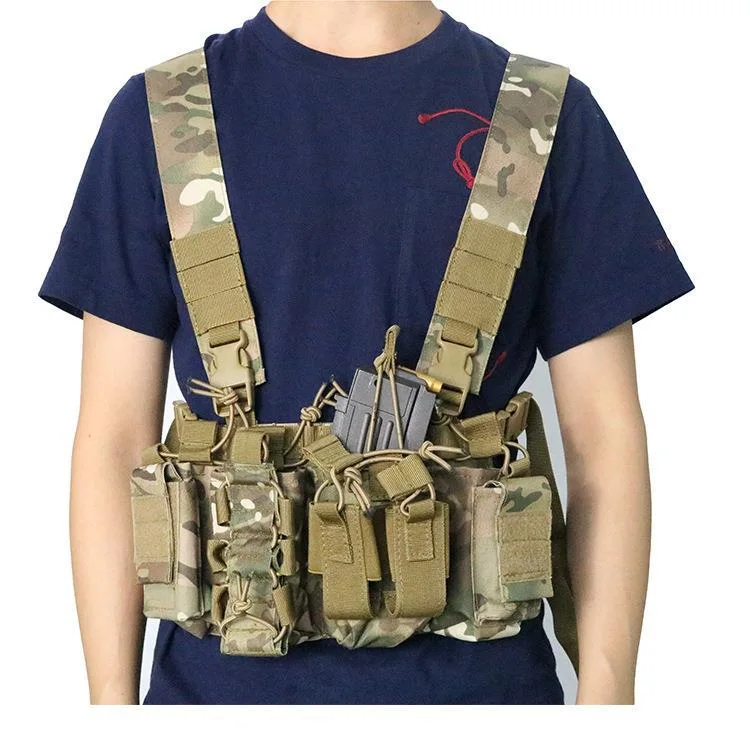 Custom Adjustable Molle Multicam Men Micro Oxford Polyester Vest Tactical Chest Rig Bag