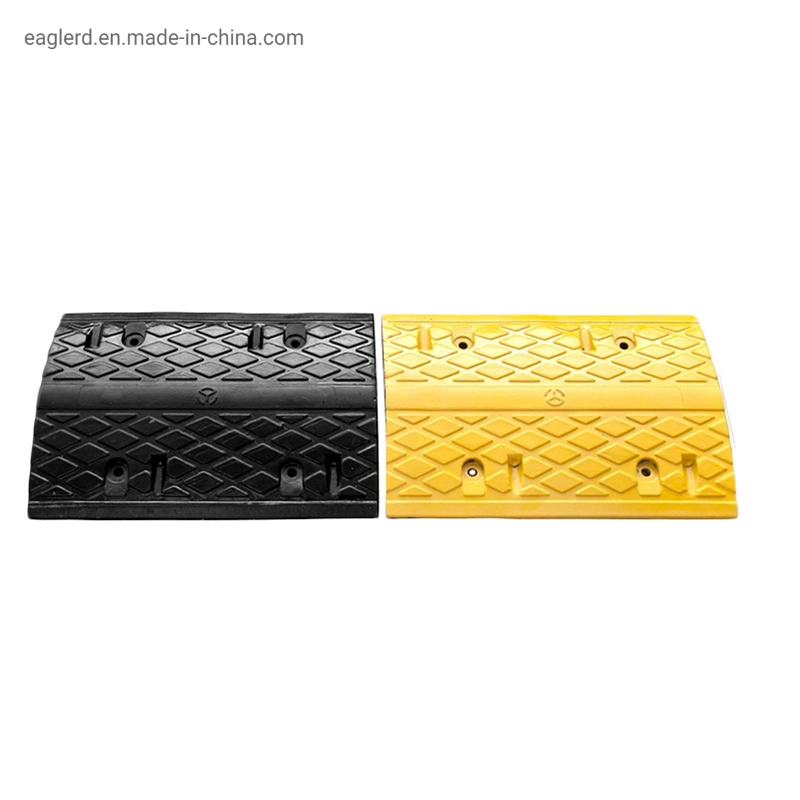 500*350*50mm Yellow and Black Durable Rubber Speed Bump