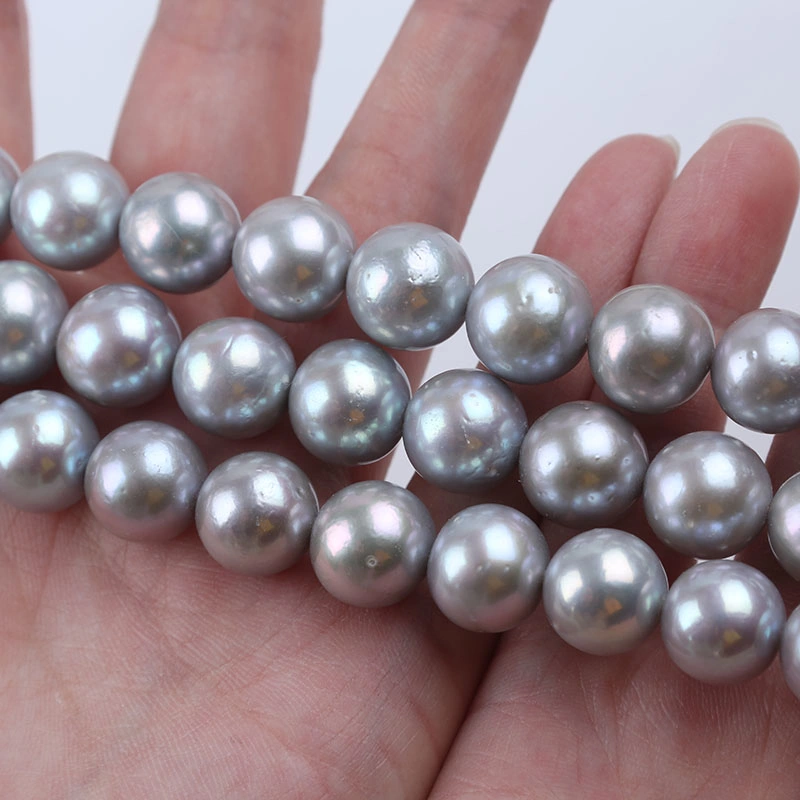 Hot Sale 11-13mm Dyed Gray Edison Round Pearl for Jewelry Making