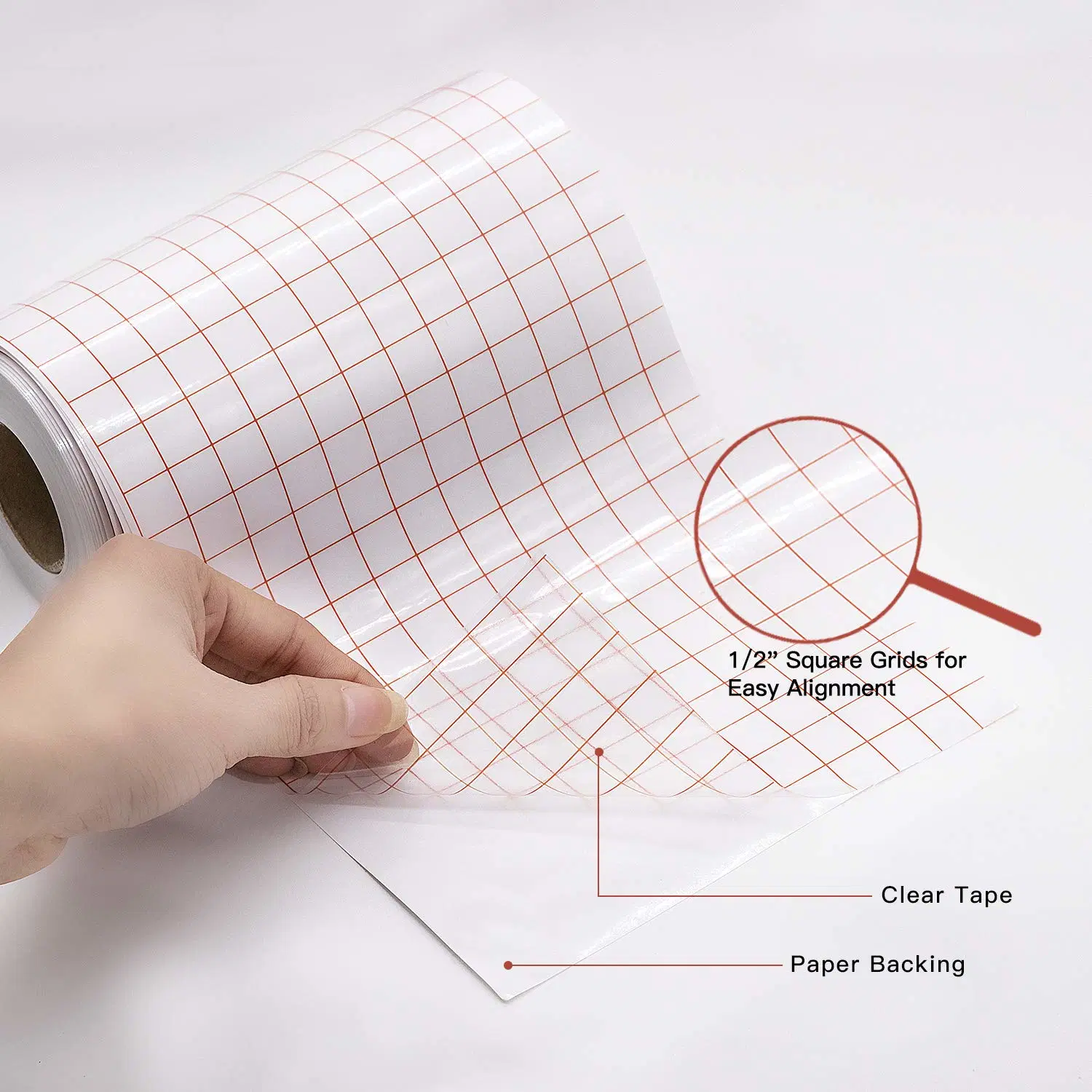 Transparentes Vinyl Transfer Papierband, selbstklebendes Vinyl für Schild Aufkleber Wandtüren und Fenster