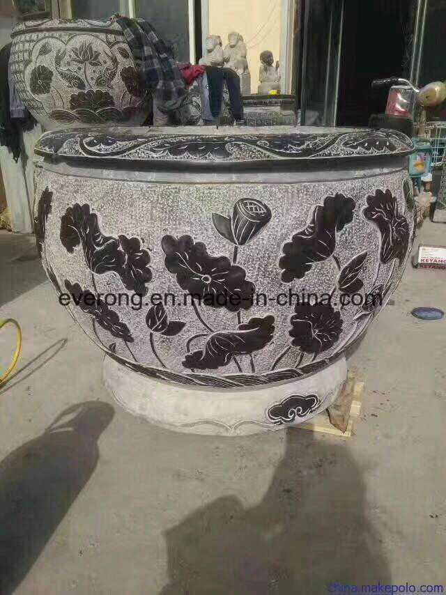 Natural Garden Stone Planter Granite Flower Vase/Pot for Garden Decoration