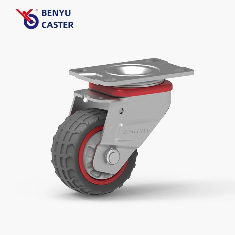 Benyu 4inch Medium PU Universal Brake Swival and Fixed Casters Cart Equipment