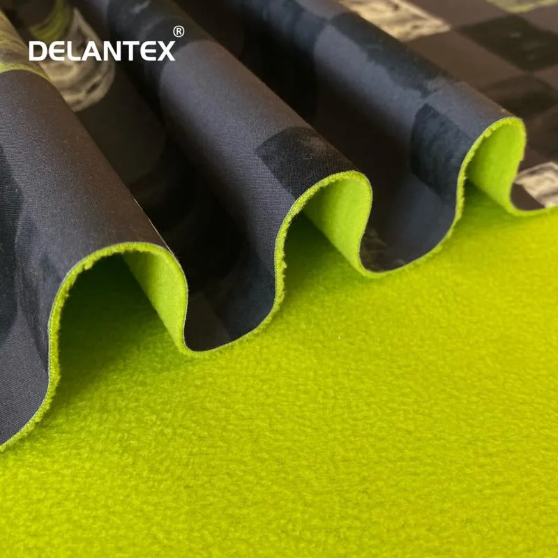 100% Polyester Softshell Bonded Spun Custom Digital Printing Fabric Micro Soft Shell Fabric Winter Fabrics Textile