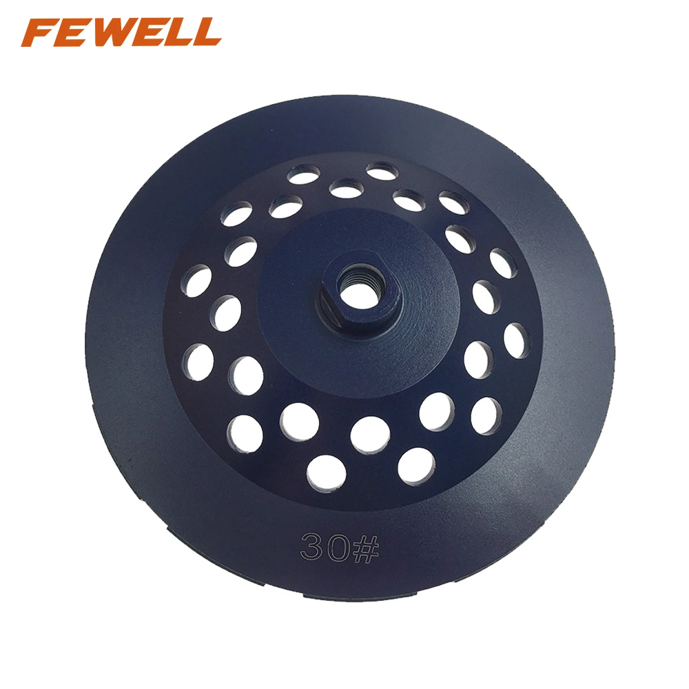 Cold Press Sintered 7inch 180*M14 Thread Diamond Double Row Grinding Cup Wheel for Concrete, Marble, Granite Stone