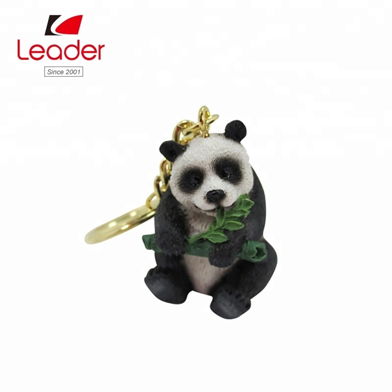 New 3D Polyresin Animal Figurine Panda Keychain, Promotional Gifts Cute Keychain