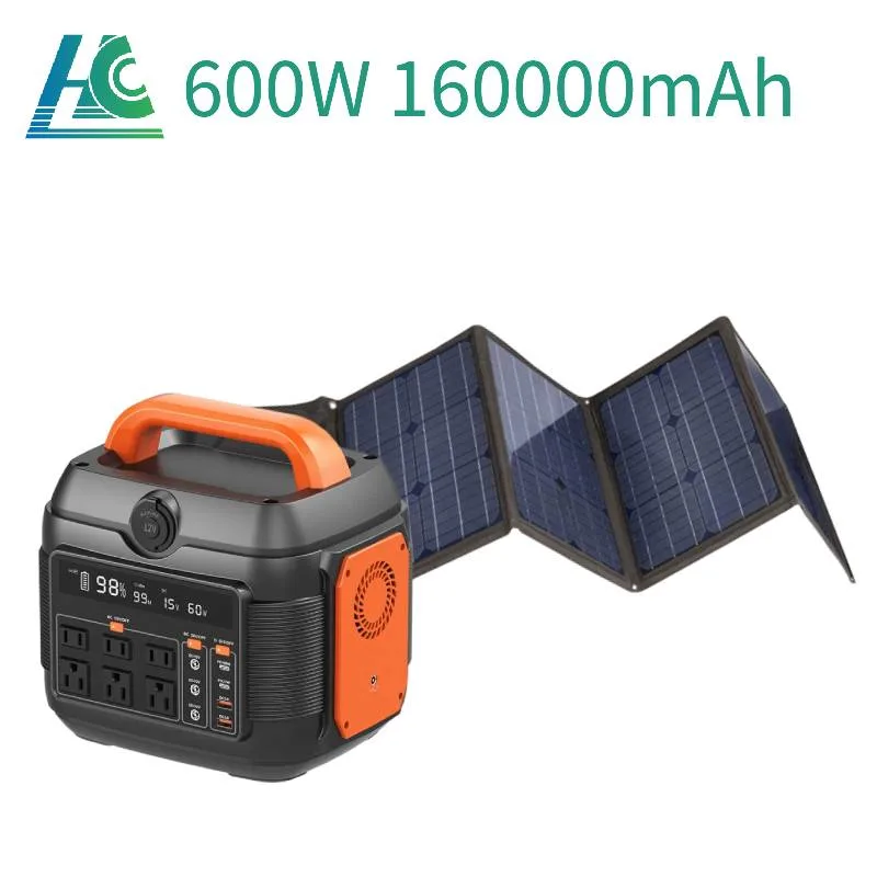 300W 500W 600W Output AC/DC Backup Generators Portable Power Supply Solar Charge Lithium Battery