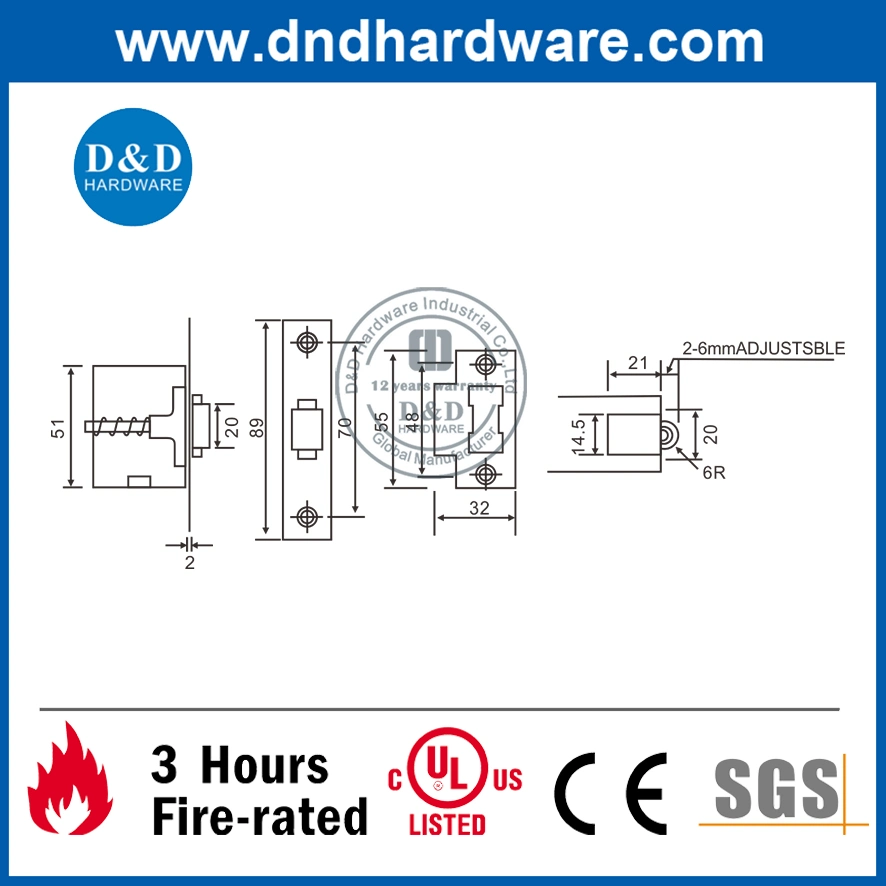 Gute Qualität Edelstahl 304 Klassische Kugel fangen für Metall Tür - Ddbc004