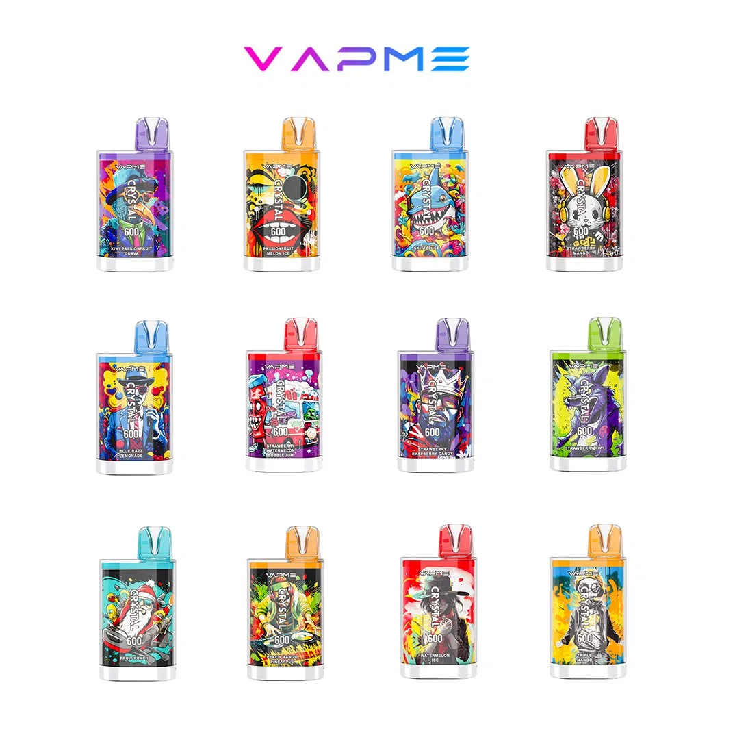 Neue Vapme Crystal 600 Puffs E-Cig Einweg-Vape-Gerät 2ml Vorgefüllter Großhandel