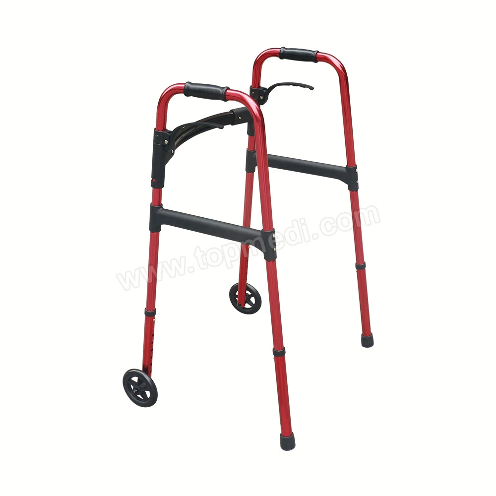 Rehabilitación médica aluminio líquido cuadro de pintura Rollator de liberación rápida