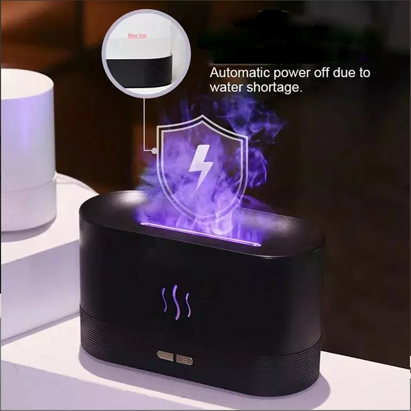 Humidificador de ar de chama colorido óleo essencial Aroma Diffuser Simulação fogo Difusor Humidifier Air