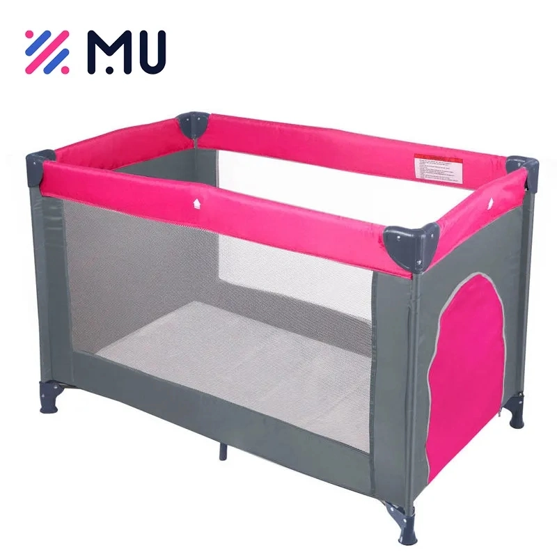 Basic Designs Side Open Foldable Compact Playard Baby Metal Cot Bed