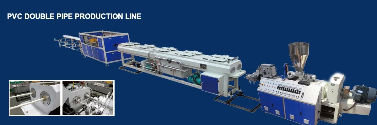 Two Cavity PVC Conduit Pipe Extrusion Line Making Manufacturing Machine