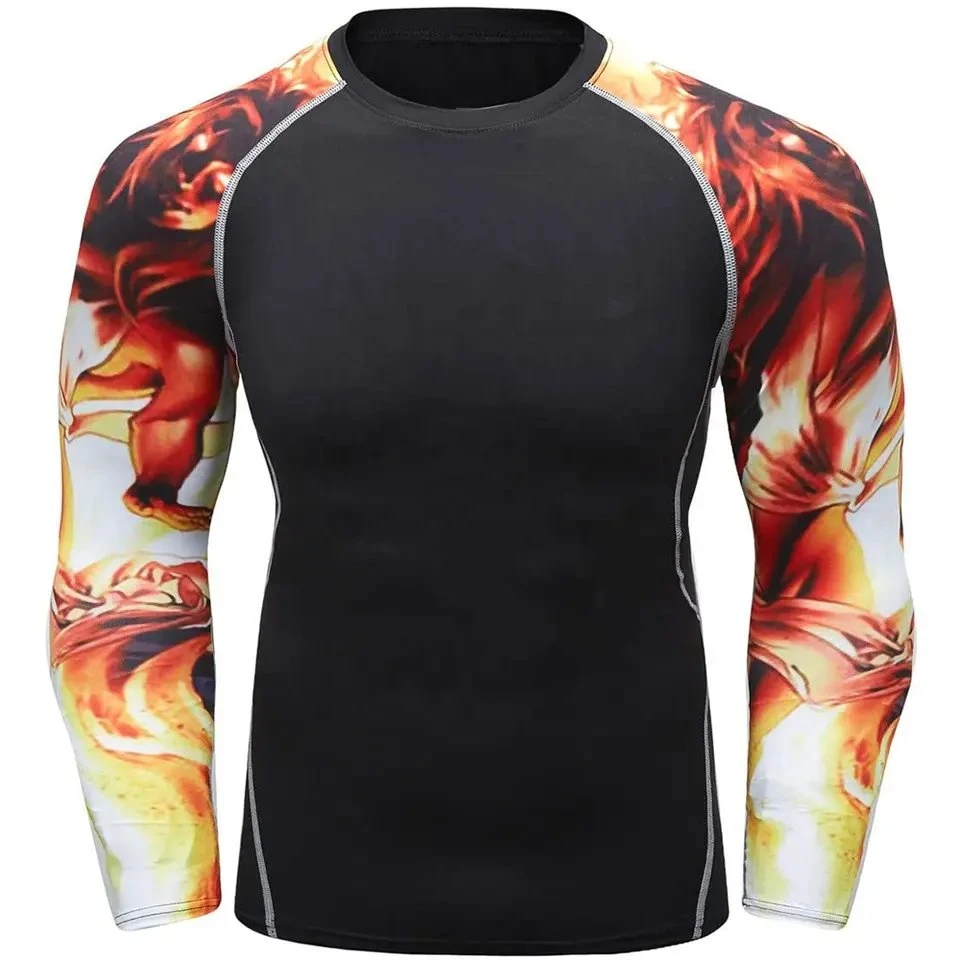 Camiseta de Surf Chaleco Rash Guardia Rush para protegerse del sol las prendas de vestir de compresión de los hombres camisas