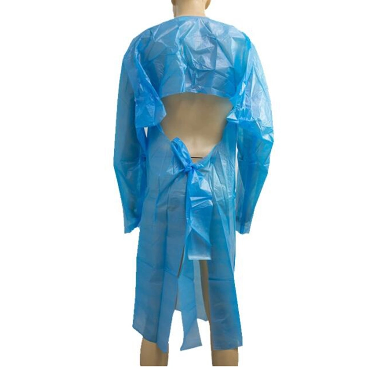 Disposable CPE Gown Medical Surgical Protective Gown with Waist Tie