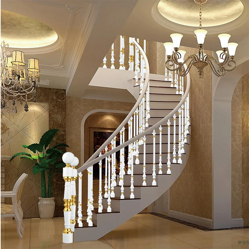 Europen Style Indoor Column Handrail Guardrail Iron Aluminum Alloy Stair Railing