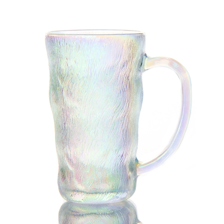 300ml Glacier Series Color Glass Mugs with Handle Water Milk Coffee Glass Cup