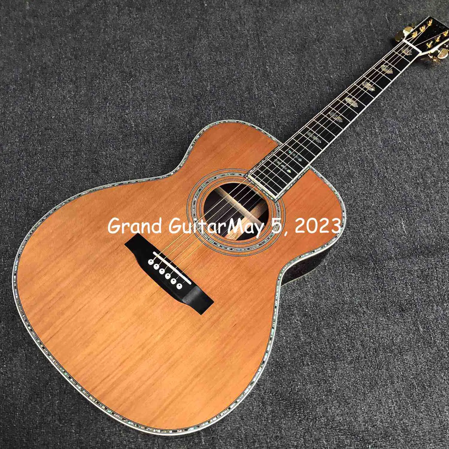 Custom Om Body Abalone Binding 40 Inch Acoustic Guitar with Hardcase