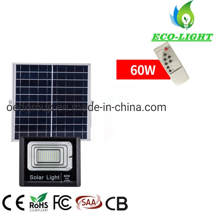 High Power Outdoor Garden Square Lighting 60W Super Bright Solar LED SMD Flood Light with Remote Control