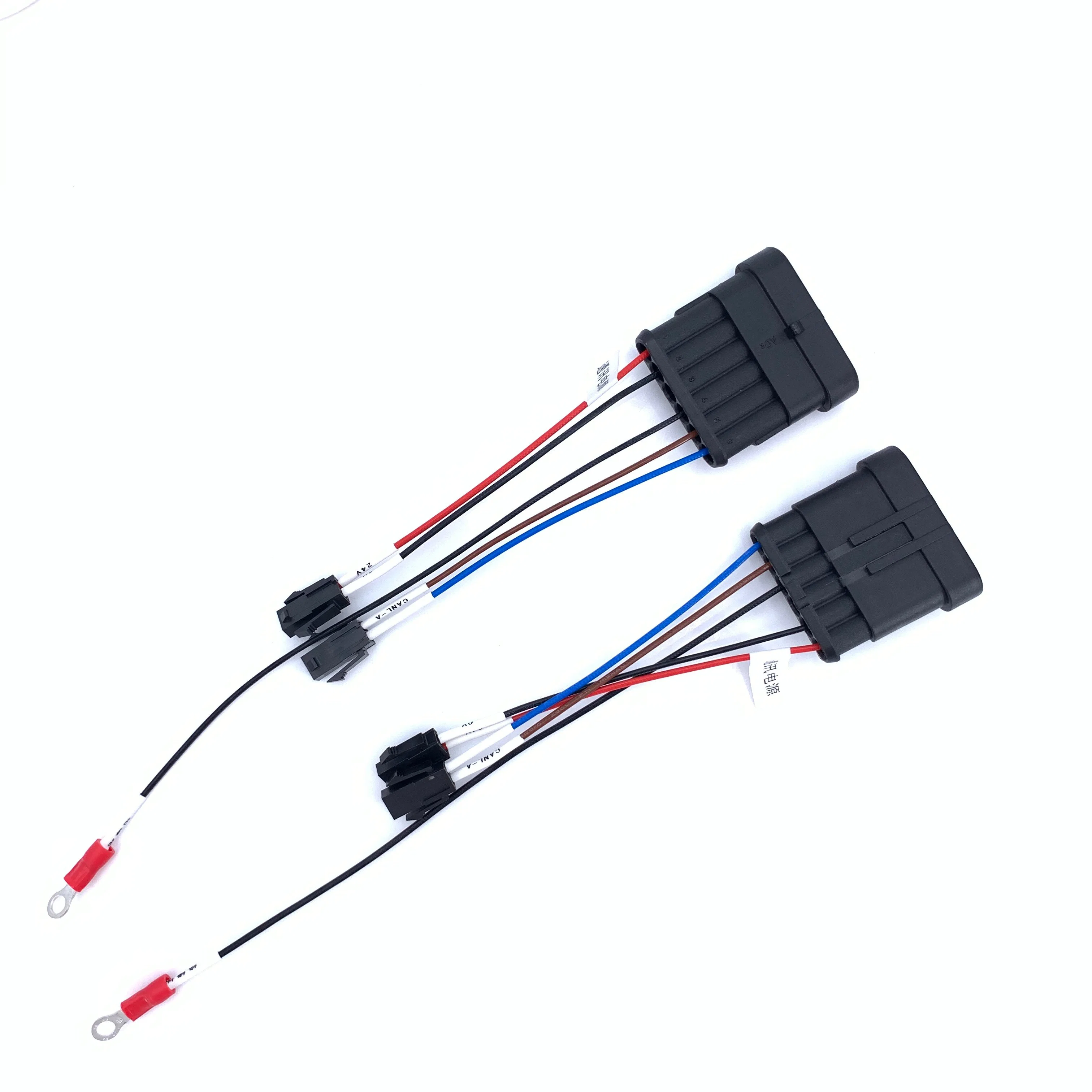 New Energy Vehicle Waterproof Connector, Cable Wiring Harness, Tyco 282106 Sensor Connector, 4p Wire to Wire, Sleeve High Temperature Glass Fiber Tube Wire Line