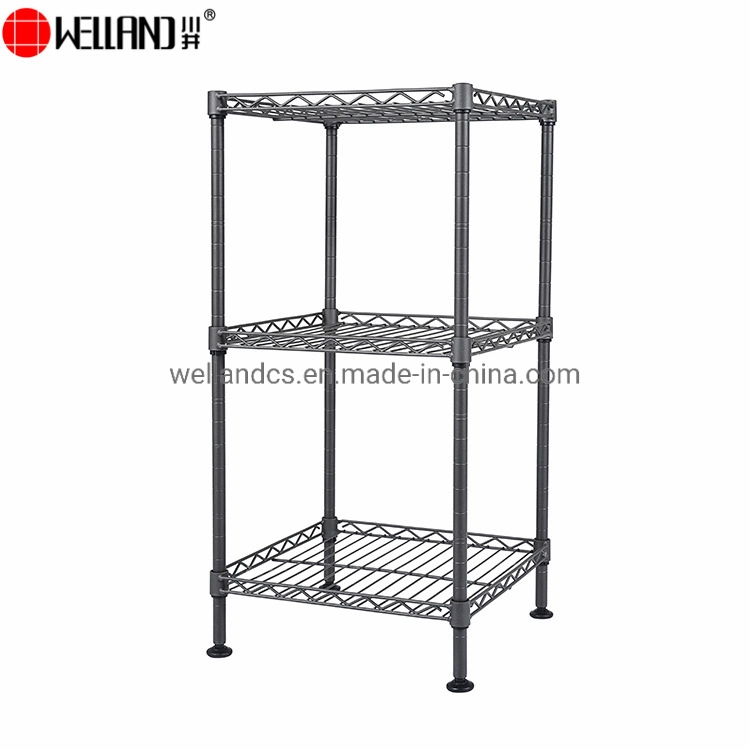 3 Shelves DIY Household Bathroom / Kitchen Metal Corner Square Wire Rack