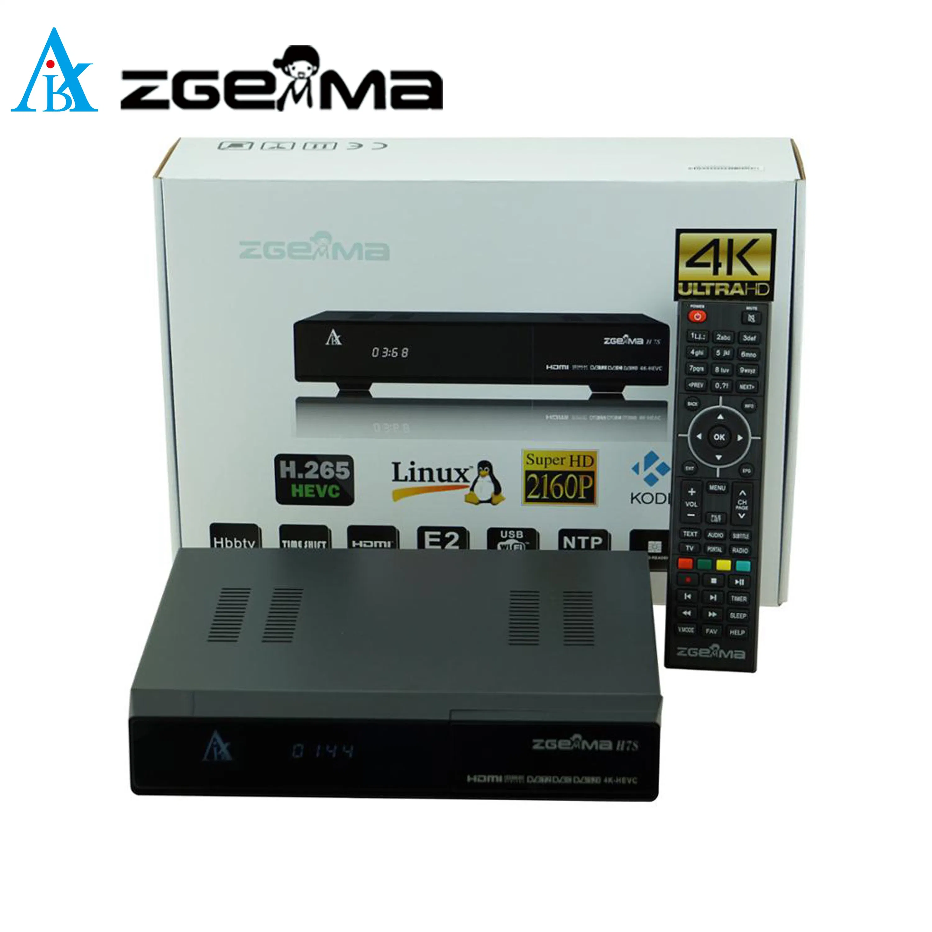 Receptor de TV por satélite Zgemma H7S con sistema operativo Linux Enigma2 y. 2*DVB-S2/S2X + DVB-T2/C SINTONIZADOR HÍBRIDO