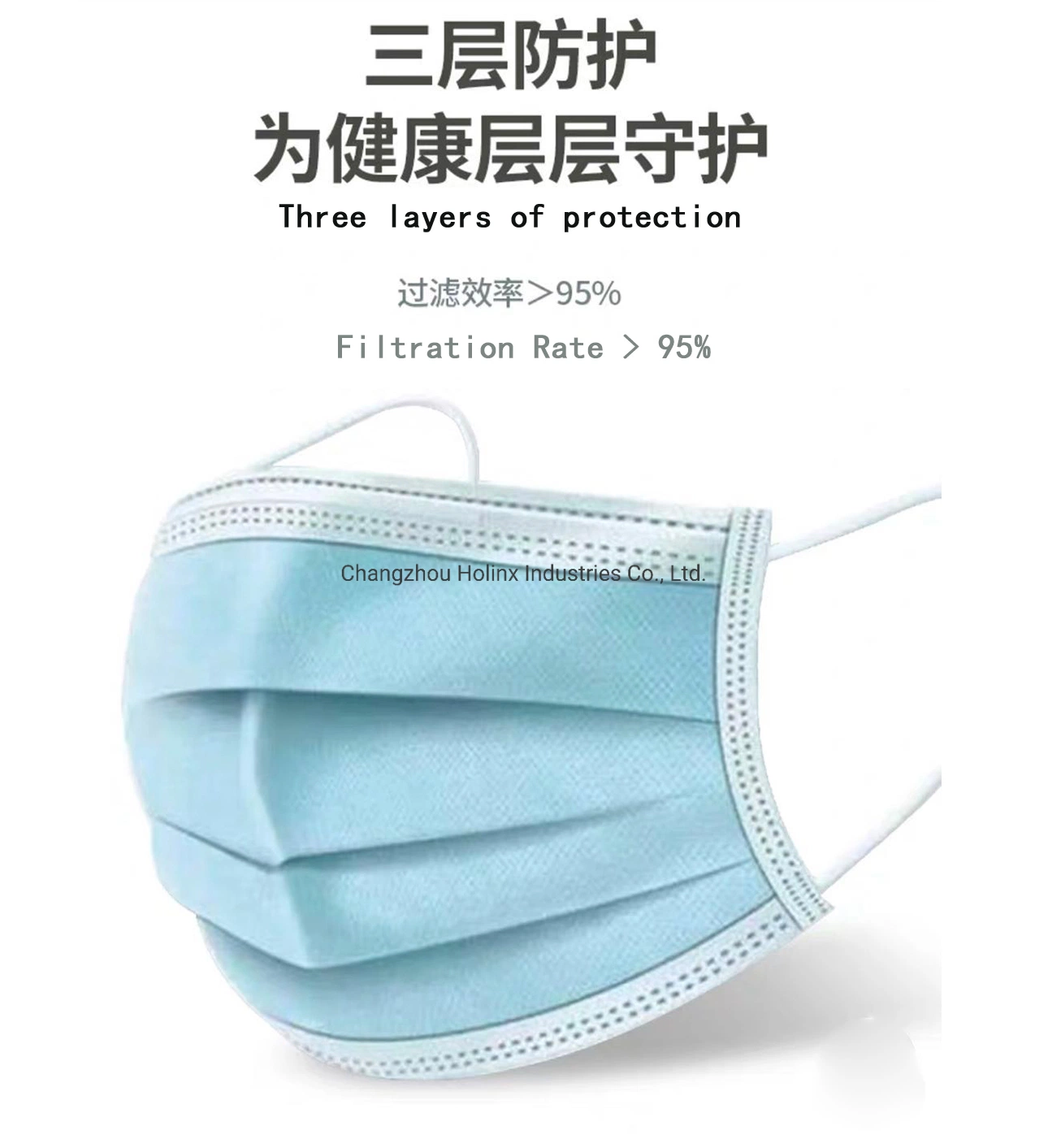 Wholesale/Supplier Non Woven Medical 3ply-Disposable Protective Face Mask Hospital with Ce