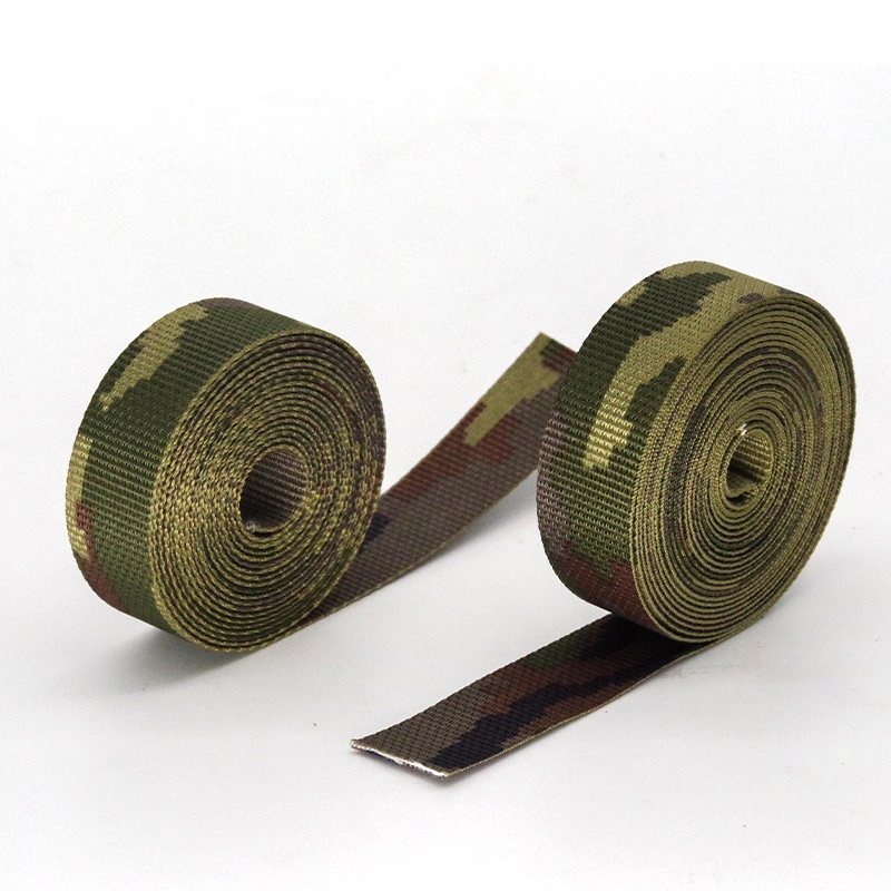 Factory Custom Printed Polyester Nylon Camo Webbing Tape Strap