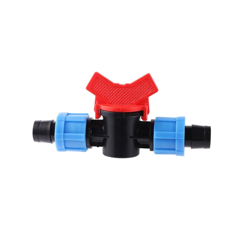 Garden Irrigation 16mm Drip Tape Water Connector DN17 Pipe Locked Water Control Switch Valve