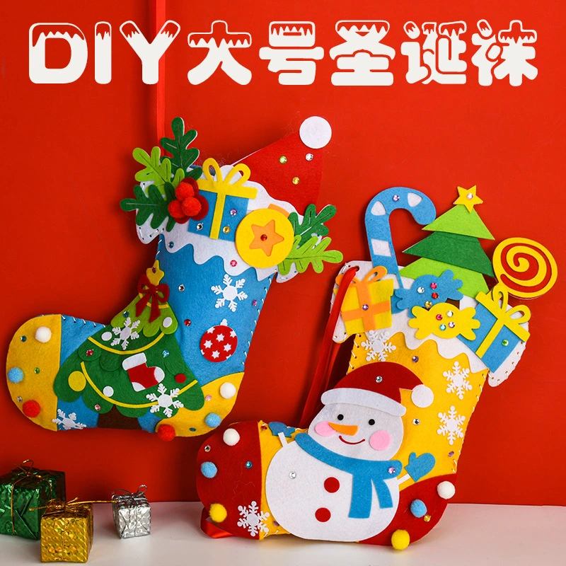 Weihnachten Kinder DIY Handmade Kindergarten Nähen Socken Handmade Geschenk