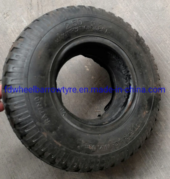 High quality/High cost performance  2.50-4 Not Flated Rubber Wheel for Tool Carts, Gardending Carts