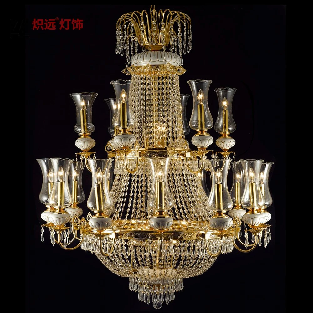 Residencias Servicio de lavandería Hotel de lujo de oro colgante moderno candelabro de cristal personalizado