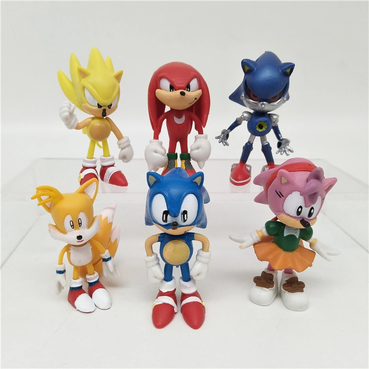 Custom дешевые 6см Sonic Ёж серии аниме Кинозвездой Рисунок Детские игрушки