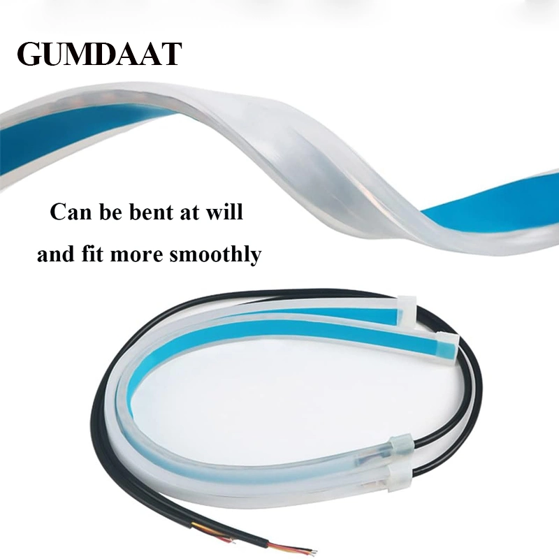 60cm LED Auto Flexible Daytime Running Light DRL Ice Blue Streamer Turning Headlight