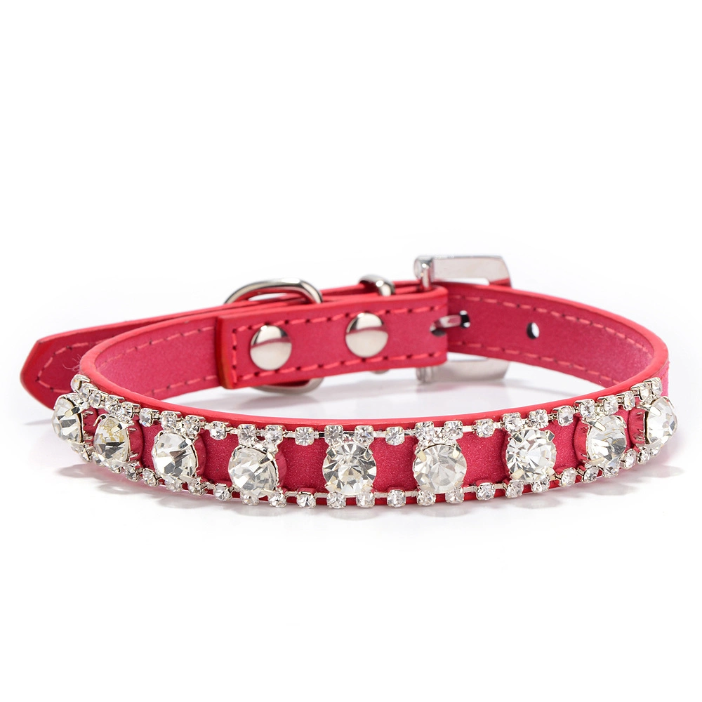 Correas para mascotas con diamantes de imitación Royal Pearl y collares de cuero de lujo para perros