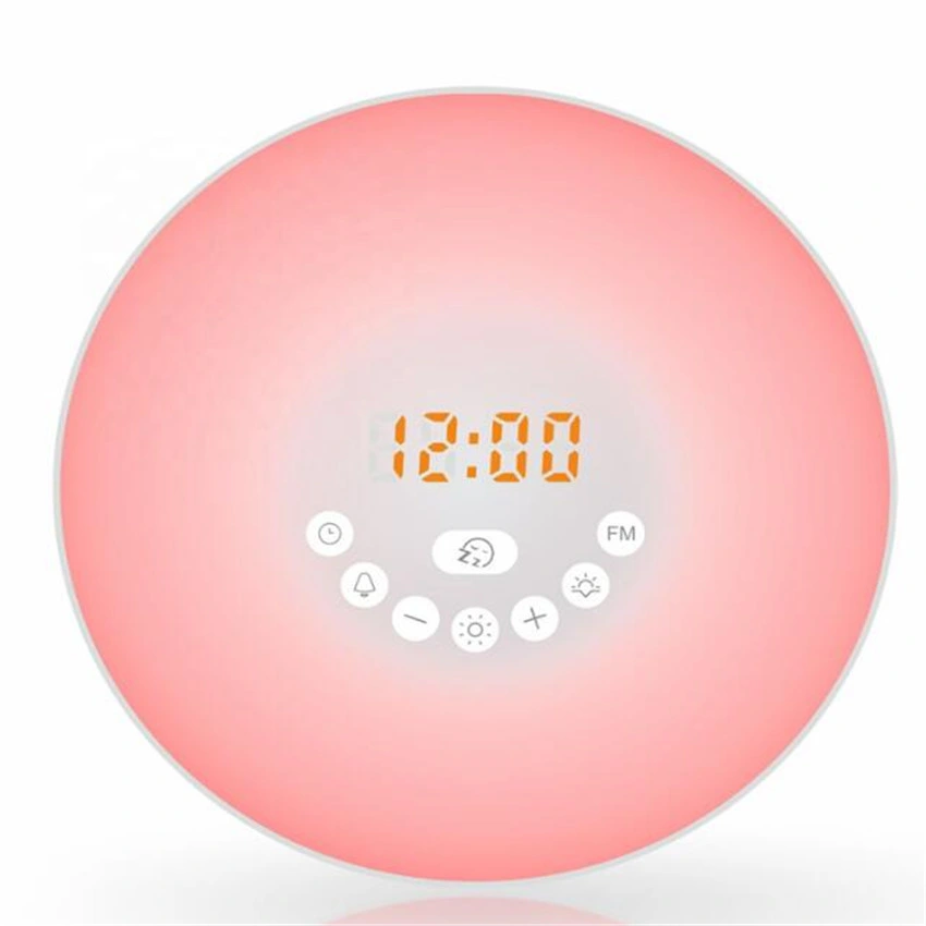 Rechargeable FM Radio Round Wake up Light Alarm Clock