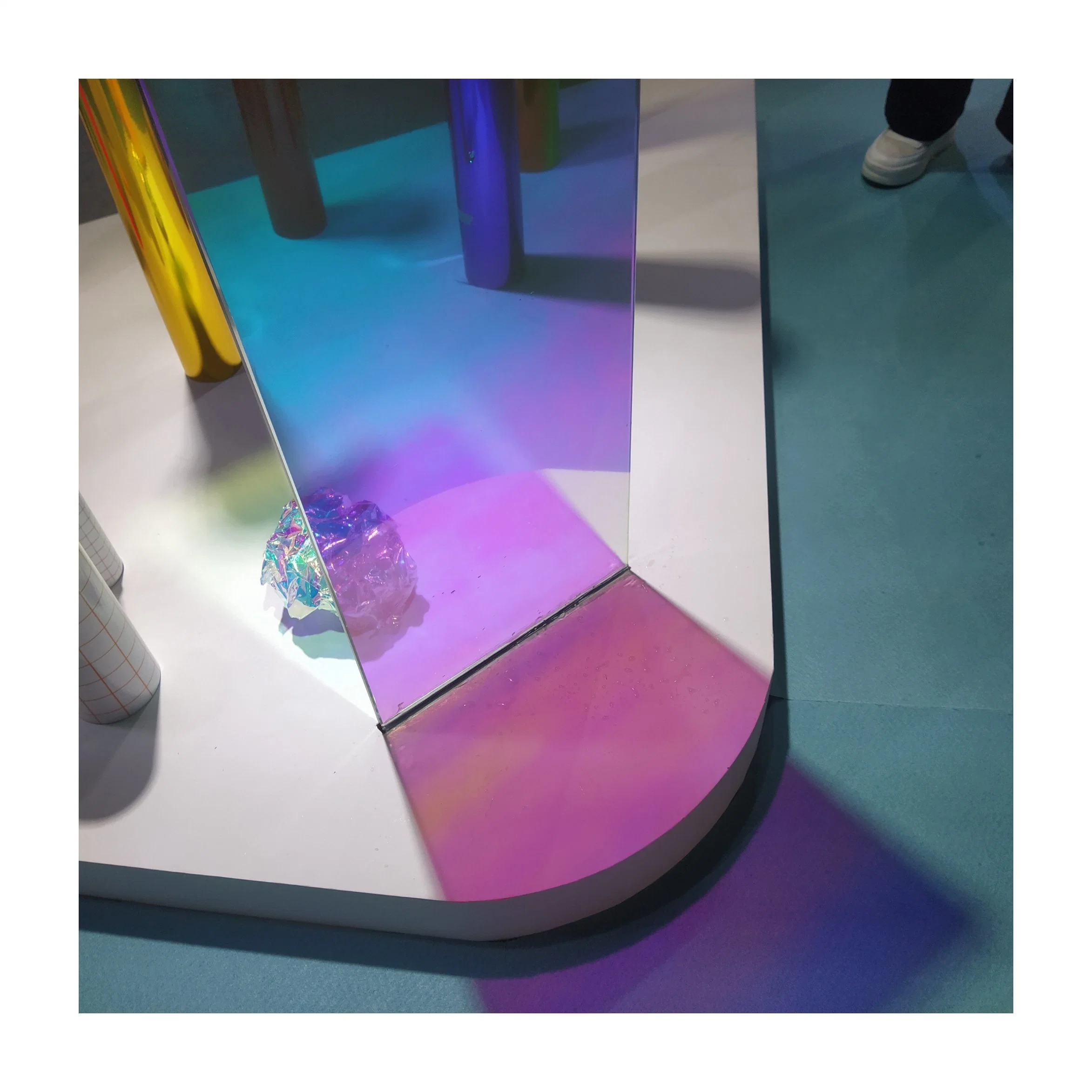 Regenbogen-Effekt-Fenster-Film Irisierend Holographische Dekorative Vinyl Selbstklebende Glas Aufkleber