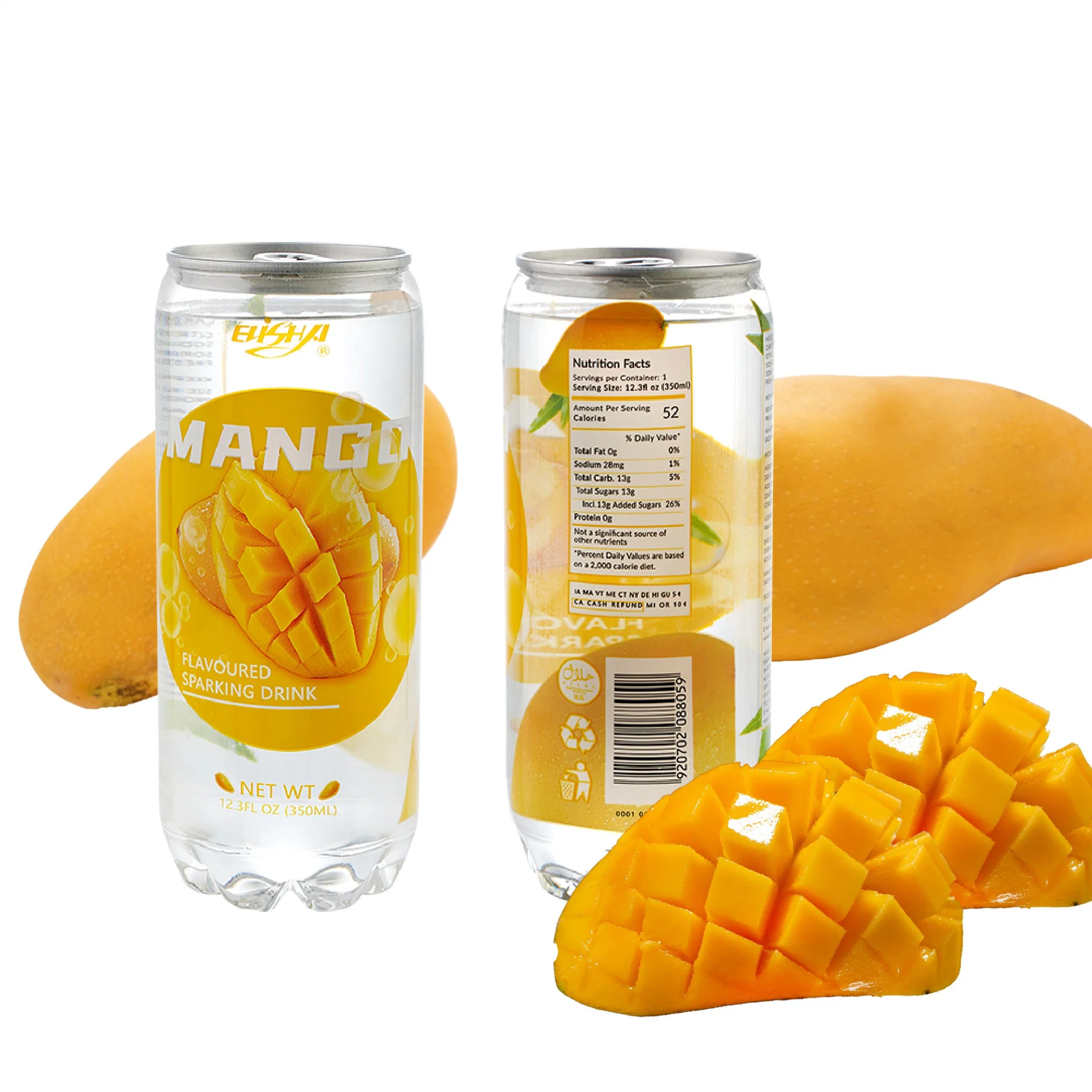 Doce Natural Francês rótulo privativo 350ml de água gaseificada com sabor Mango