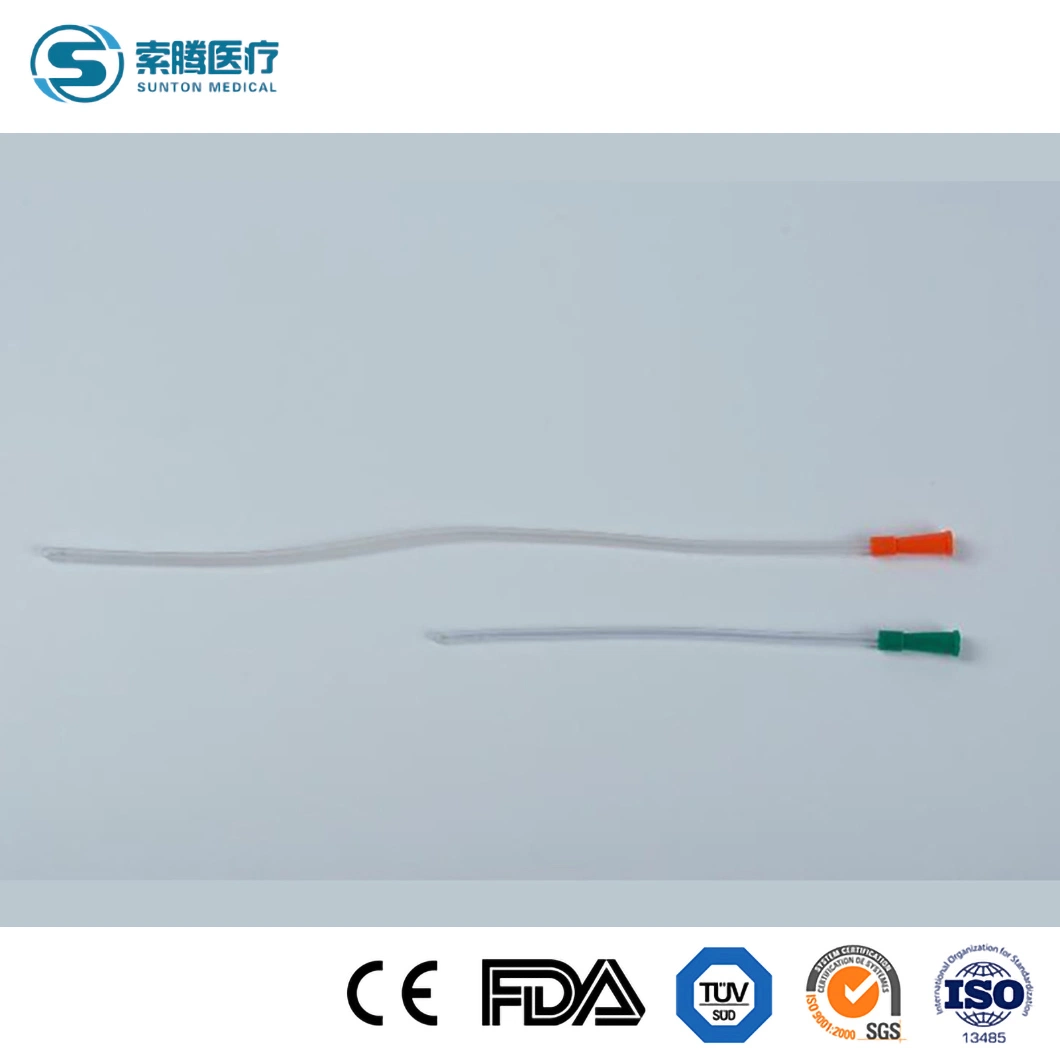 Sunton China catéteres desechables Nelaton catéter venoso médico desechable PVC Catheter Kits Factory Venta PVC material Urology catheter