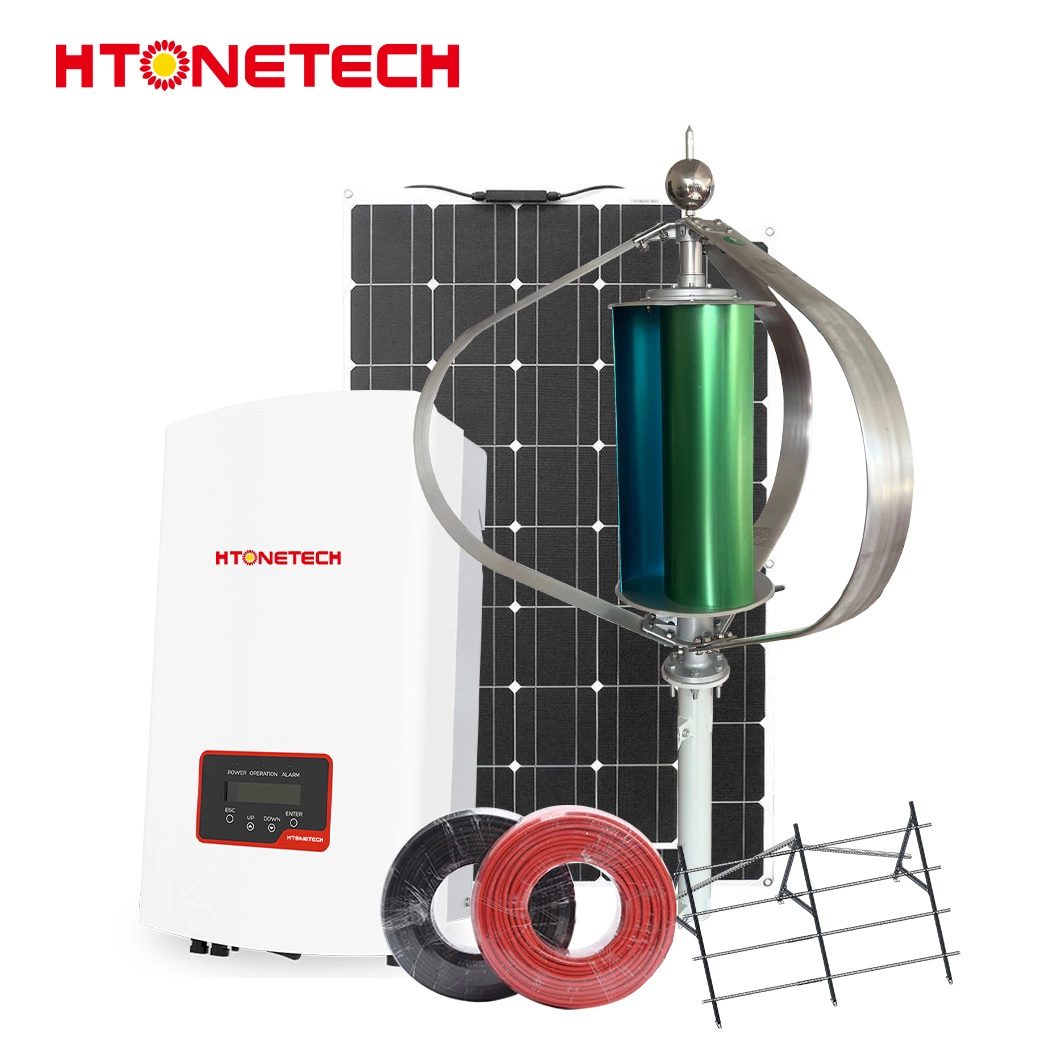 Htonetech China Flexible Solar Panel Wholesale/Supplierrs 300W 3000W 50kw Solar Power System with 120 Volt Wind Generator