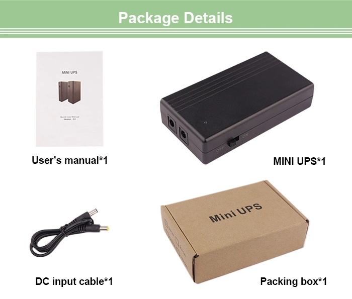 Mini DC UPS Stays Power for All Kinds of 12V 1A DC Equipment