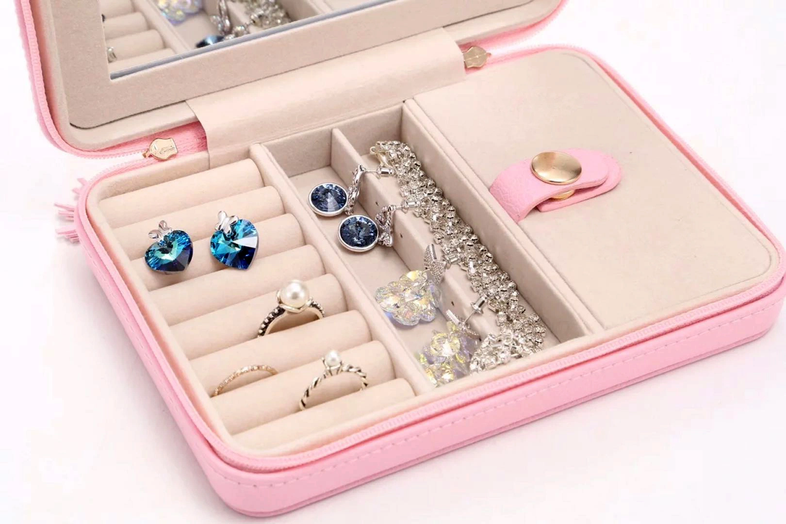 New Fashion Design Minimalism Necklace Ear Ring Jewelry Box Portable Jewelry Box
