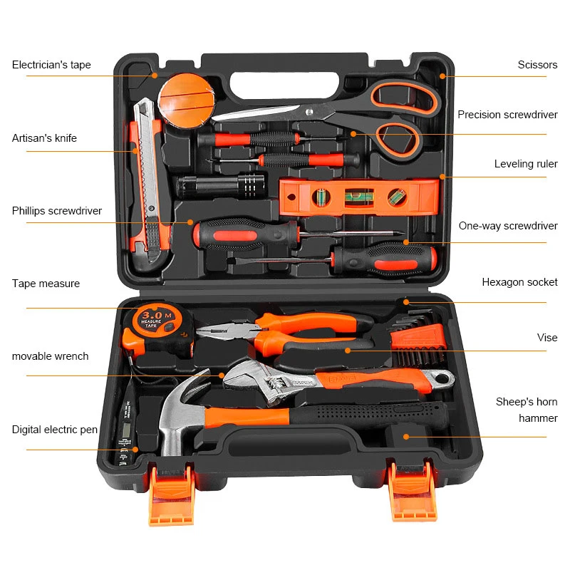 Factory Hot Selling Household Tools Set Hardware Tool Box High Quality Home Repair Tool Set