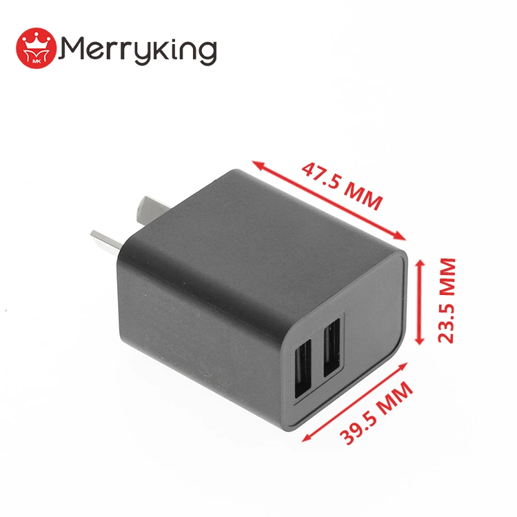 New Design Portable Dual 5V USB Wall Charger Input 110-230V Output 5V 2500mA Power Adapters Certificated by Iram