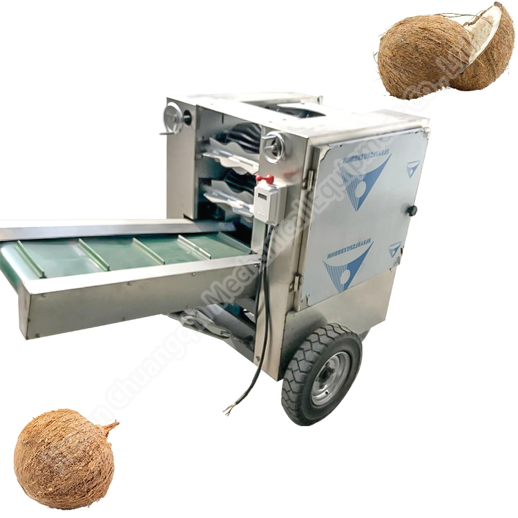 Remoção da fibra de coco descascada da camada exterior de coco Remoção da máquina Máquina de remoção do cortador de coat exterior de coco