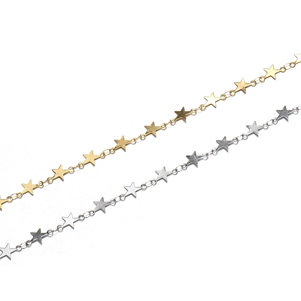 Star Link Ketten Edelstahl Gold Farbketten für Frauen Halskette Schmuck