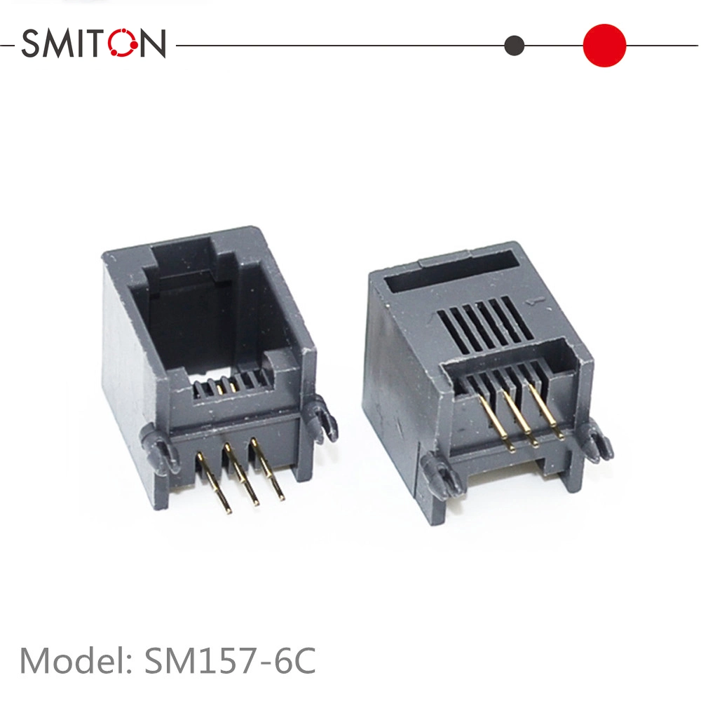 Rj12 en ángulo recto Conector RJ11 6p6PC 6p4c 6p2c PCB PCB Jack conectores modulares