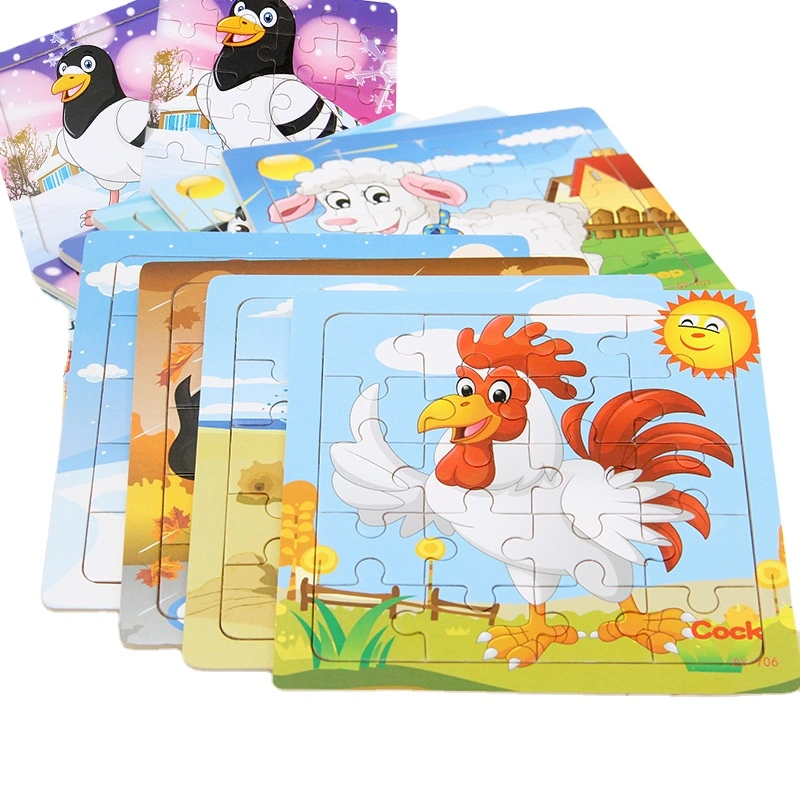 20 Pieces Wholesale Customizing Educational Play Toy Kids Wooden Animal Jigsaw Puzzle