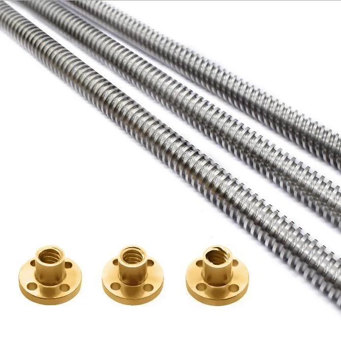 3D Printer Lead Screw Diameter 8mm Screw Thread 2/4/8mm Length 150-1200mm Optional Trapezoidal Spindle Miniature Ball Lead Screw